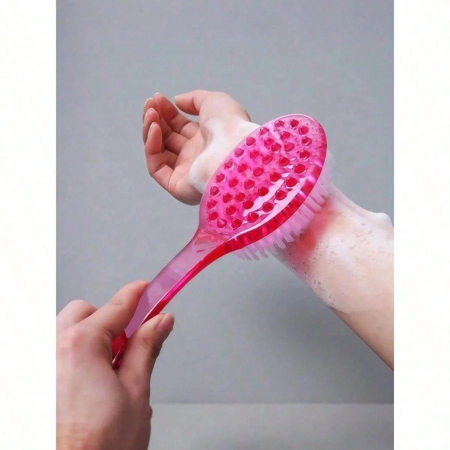 1 exfoliating bath brush with extended handle, specially designed for scrubbing the back, bath back scrubber, soft bristles, non-slip handle TAVEN System LLC