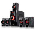 beFree Sound 5.1 Channel Surround Sound Bluetooth Speaker System- Red BEFREE SOUND