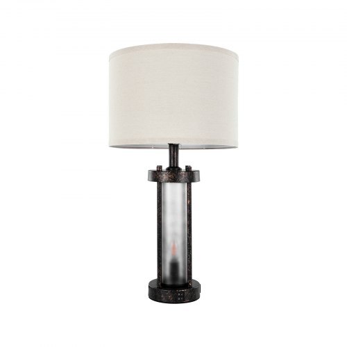 Table Lamps Set of 2, Dimmable Farmhouse Bedside Nightstand Lamps, Vintage Lamp with LED Bulb and Linen Shades, Bedside Lamp with USB C+A Ports & AC Outlet, for Living Room, Bedroom & Office VEVOR