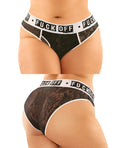 Vibes Buddy Fuck Off Lace Boy Brief & Lace Thong Black QN Taven