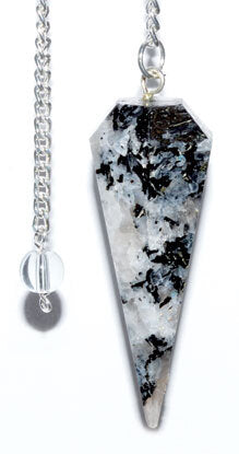 6-sided Rainbow Moonstone pendulum TAVEN System LLC