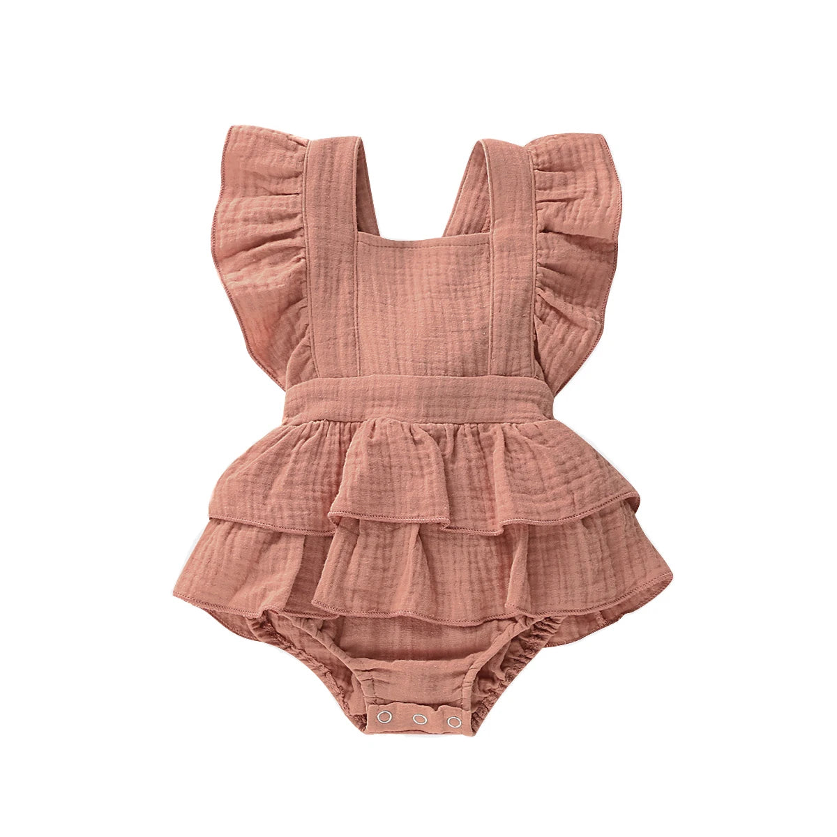 Baby Girl Ruffle Cotton Sleeveless Summer Romper Sunsuit Outfit