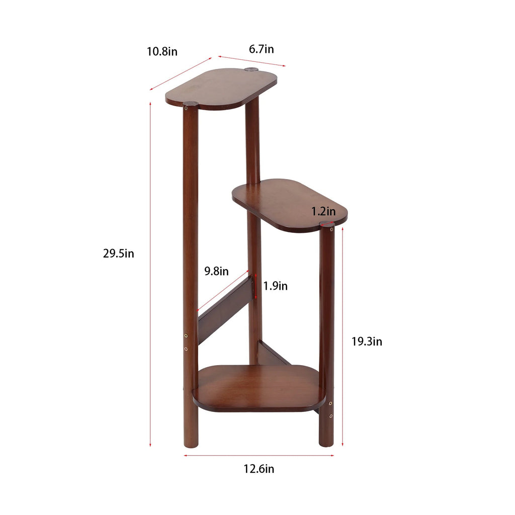 Bamboo plant stand corner shelf for indoor flower pots 