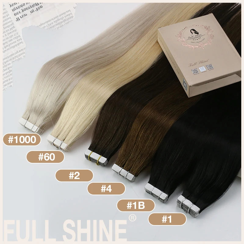 Shine Remy Straight Tape In Human Hair Extensions