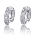 TOPGRILLZ Hip Hop Cubic Zirconia Ice Out Stud Earring Bling Fully Iced CZ Huggie Round Earrings For Men Women Jewelry