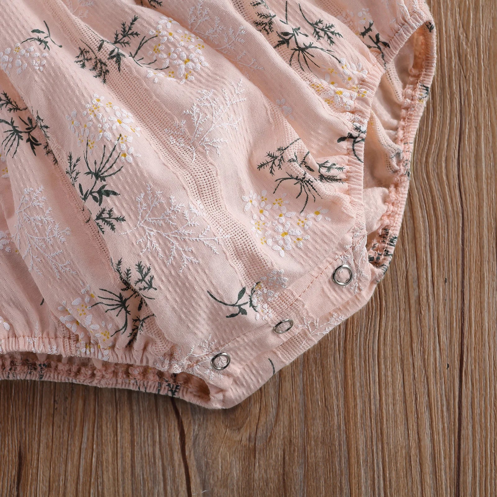 Baby Girl Floral Romper with Matching Headband Summer Outfit
