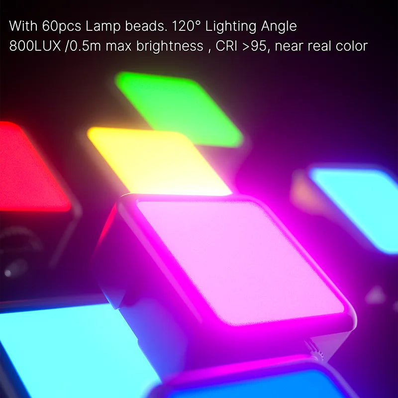 Ulanzi VL49 Full Color RGB LED Video Light 2500K-9000K 800LUX Magnetic Mini Fill 3 Cold Shoe 2000mAh Type-C Camera Light TAVEN System LLC