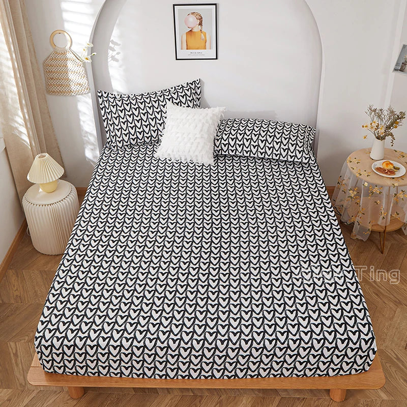 1 piece of bed sheet for bedroom 100%Polyeste Elastic Band Around bedding Fitted Sheet Only (excluding pillowcases) TAVEN System LLC