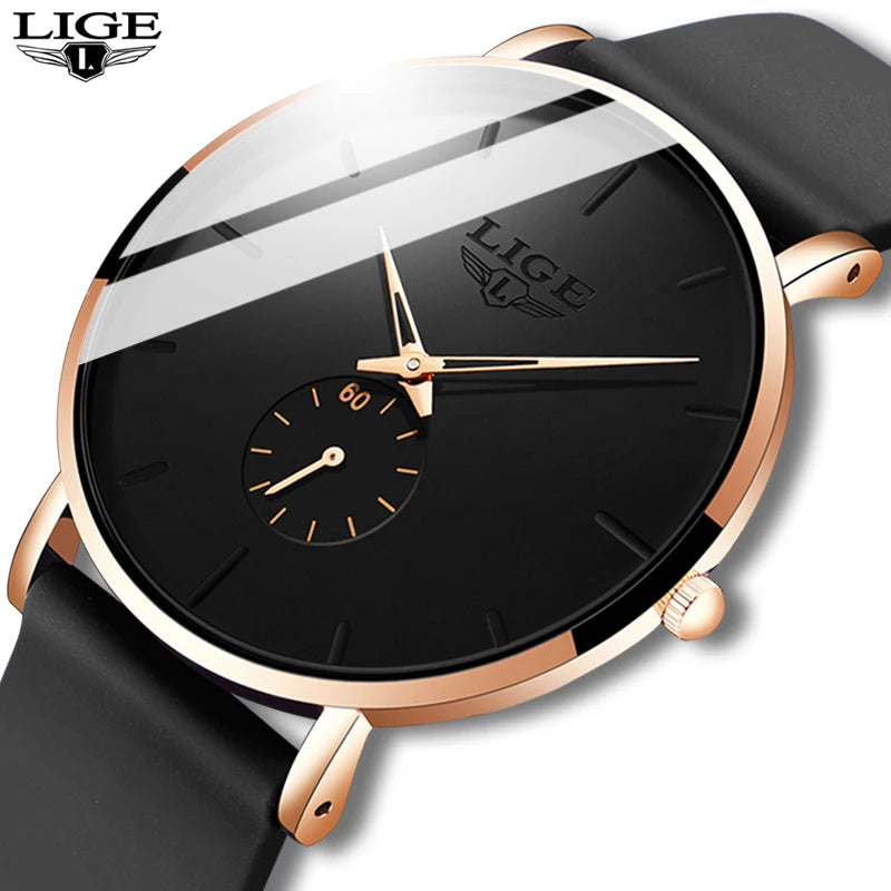LIGE New Fashion Mens Watches Top Brand Luxury Sport Waterproof Simple Ultra-Thin Watches Men Quartz Clock Relogio Masculino+Box - TAVEN System LLC