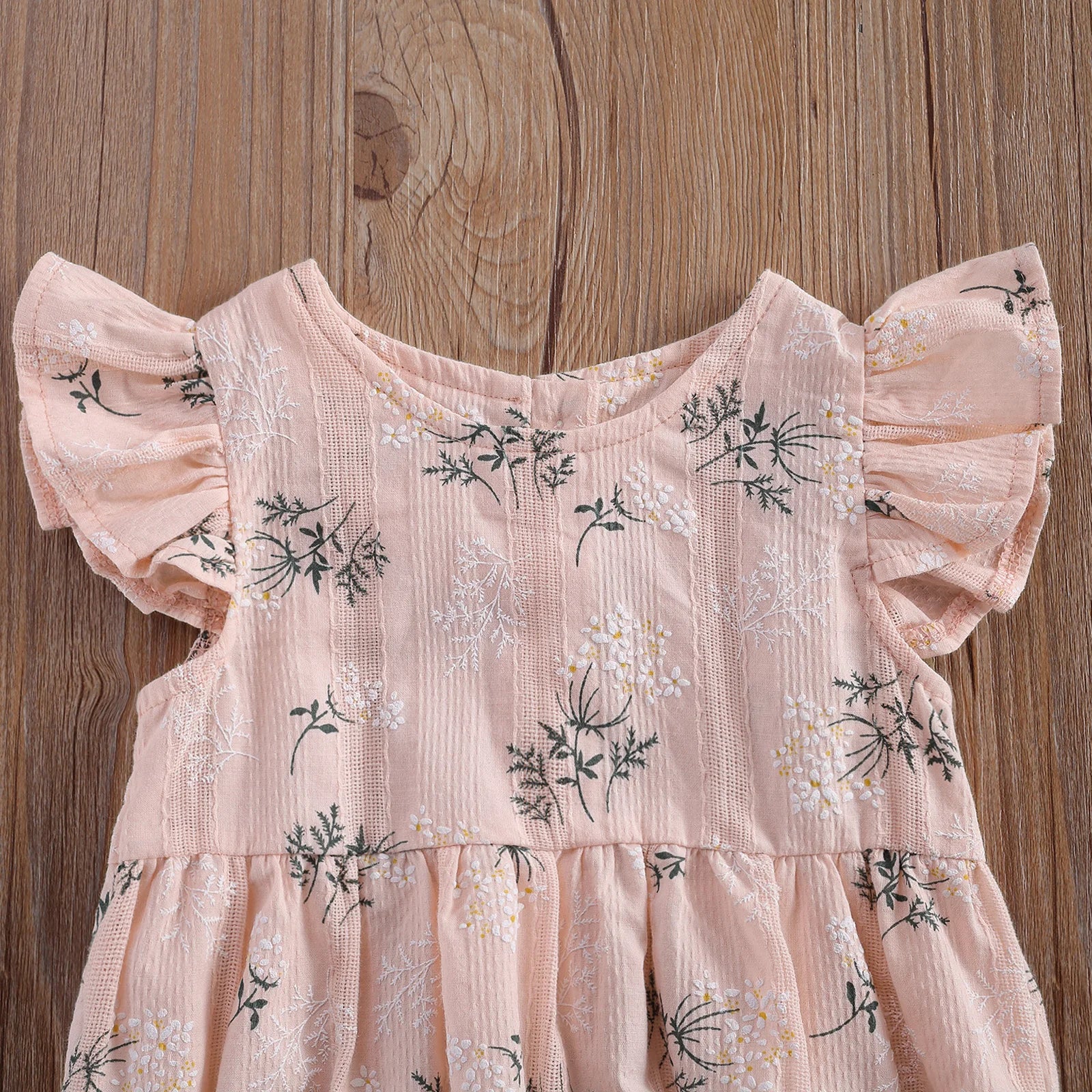Baby Girl Floral Romper with Matching Headband Summer Outfit