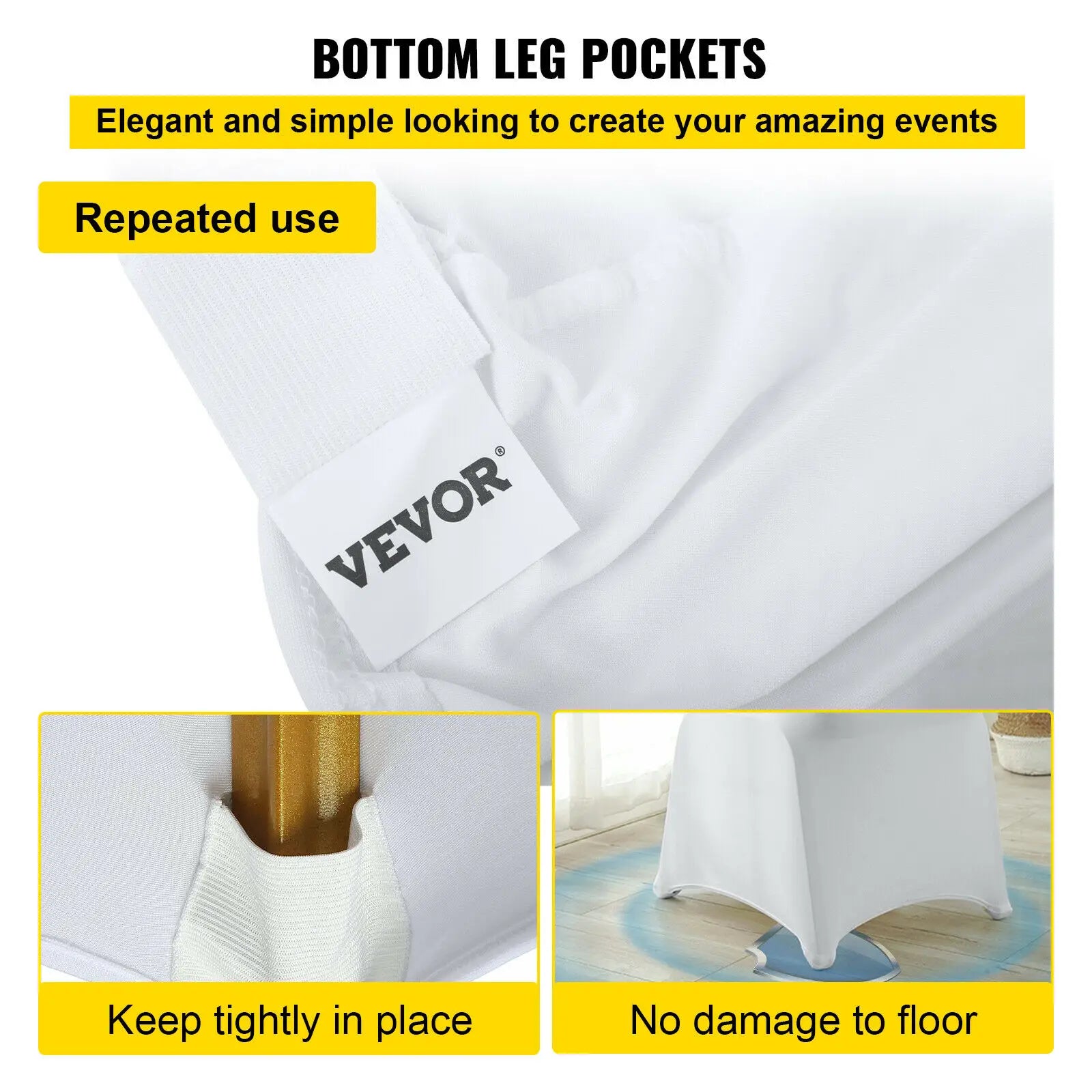 SucceBuy12/30/50/100Pcs Wedding Chair Cover Spandex Stretch Slipcover for Restaurant Banquet Hotel Dining Party White Cover TAVEN System LLC