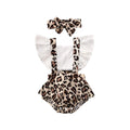 Baby Girl Leopard Print Romper with Matching Headband Set