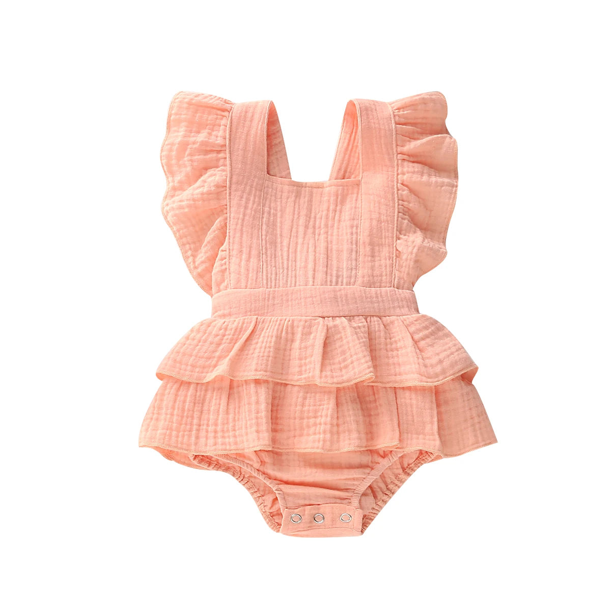 Baby Girl Ruffle Cotton Sleeveless Summer Romper Sunsuit Outfit