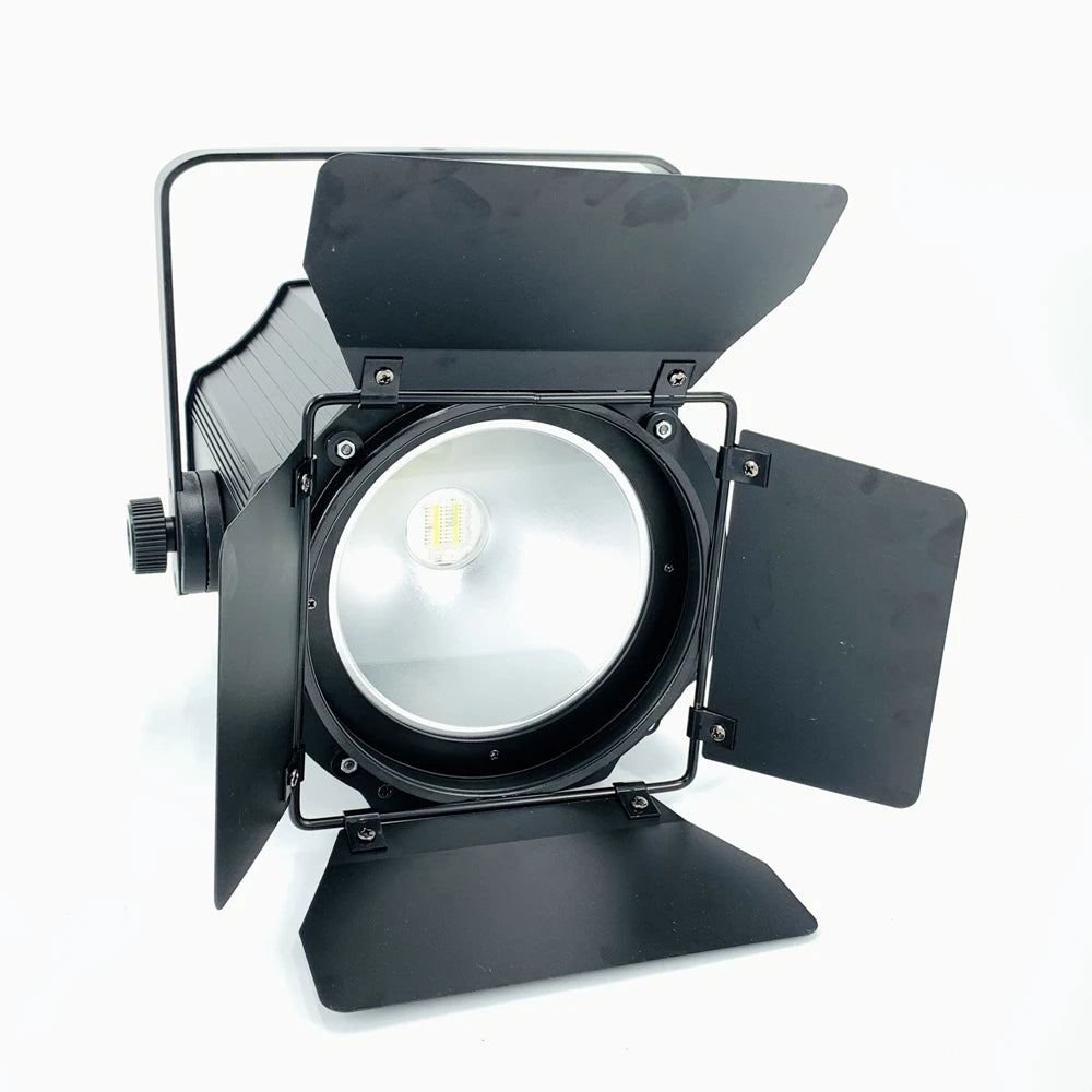 200W COB LED Par Light with Barn Doors  DMX512 Strobe Warm White Cold White Dj Wash Beam Effect Stage Lighting TAVEN System LLC