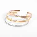 Personalized  Stainless steel frosted and gilded Name Bangle ,Family Lover Nameplate Faith Letter Bangles & Bracelet Adjusted TAVEN System LLC