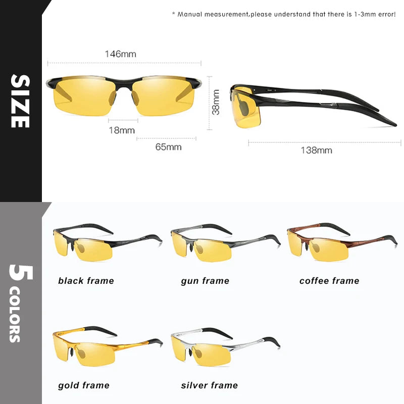 Top Anti-glare Day Night Vision Glasses For Driving Men Polarized Sunglasses Photochromic Driver Goggles Glasses zonnebril heren TAVEN System LLC