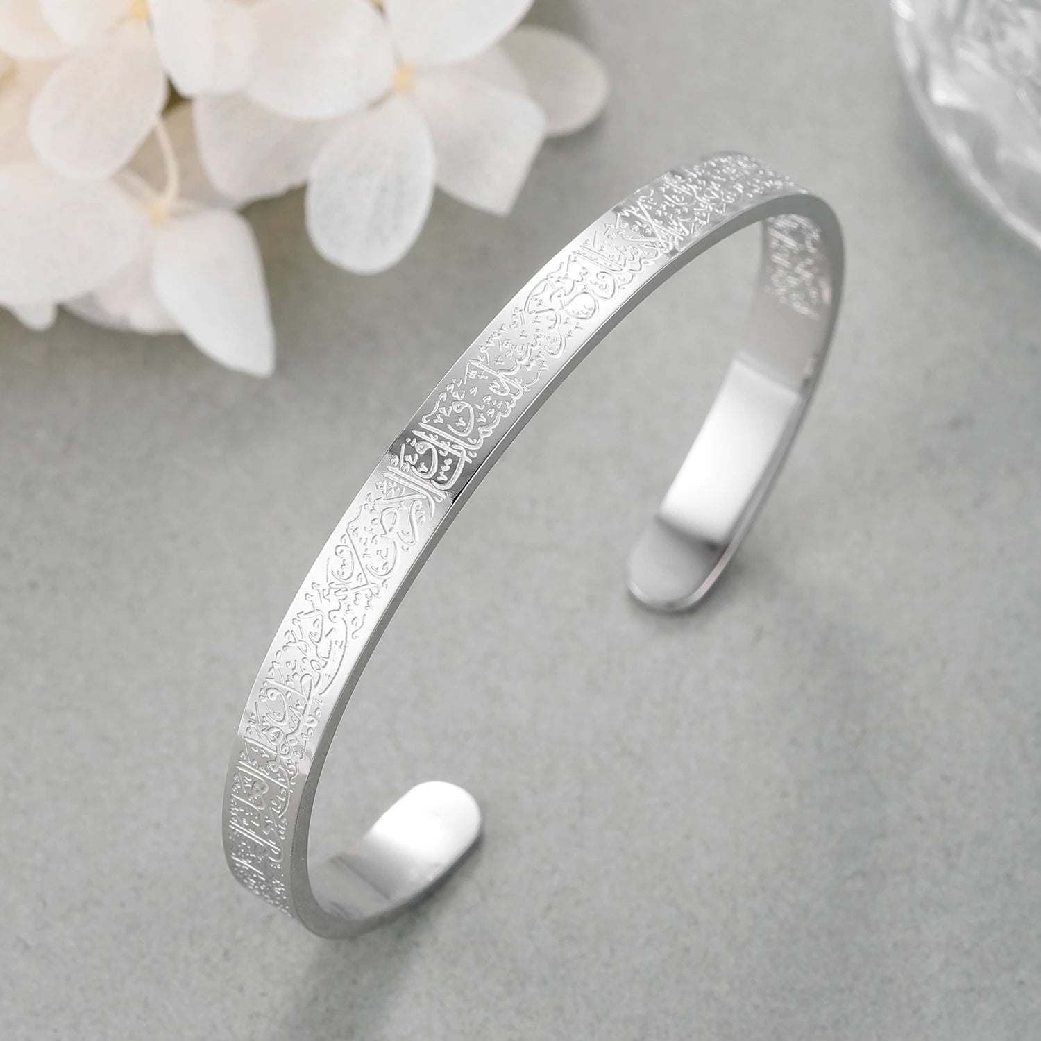 AYATUL KURSI Cuff Bangles Women Gold Stainless Steel Jewelry Personalized Bracelet Islamic Calligraphy Arabic God Messager Gifts TAVEN System LLC