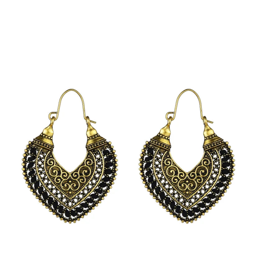 New Trending Products 2023 Cross Border Earrings  Clan Style Earrings Jewelry Heart Retro Bohemian Hollow Carved Earrings TAVEN System LLC