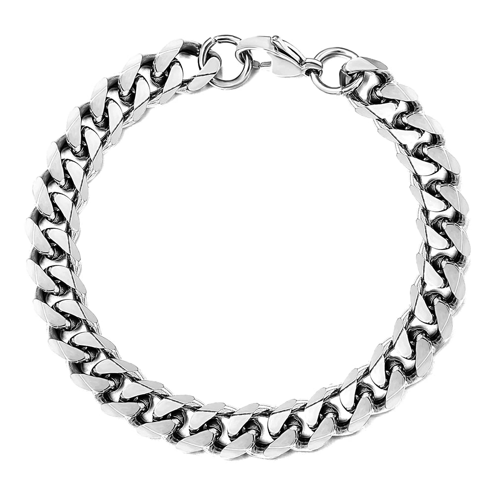 3-11MM Gold Color Stainless Steel Bracelets For Men Women Unisex Curb Cuban Link Chain Simple Wrist Jewelry Gifts TAVEN System LLC