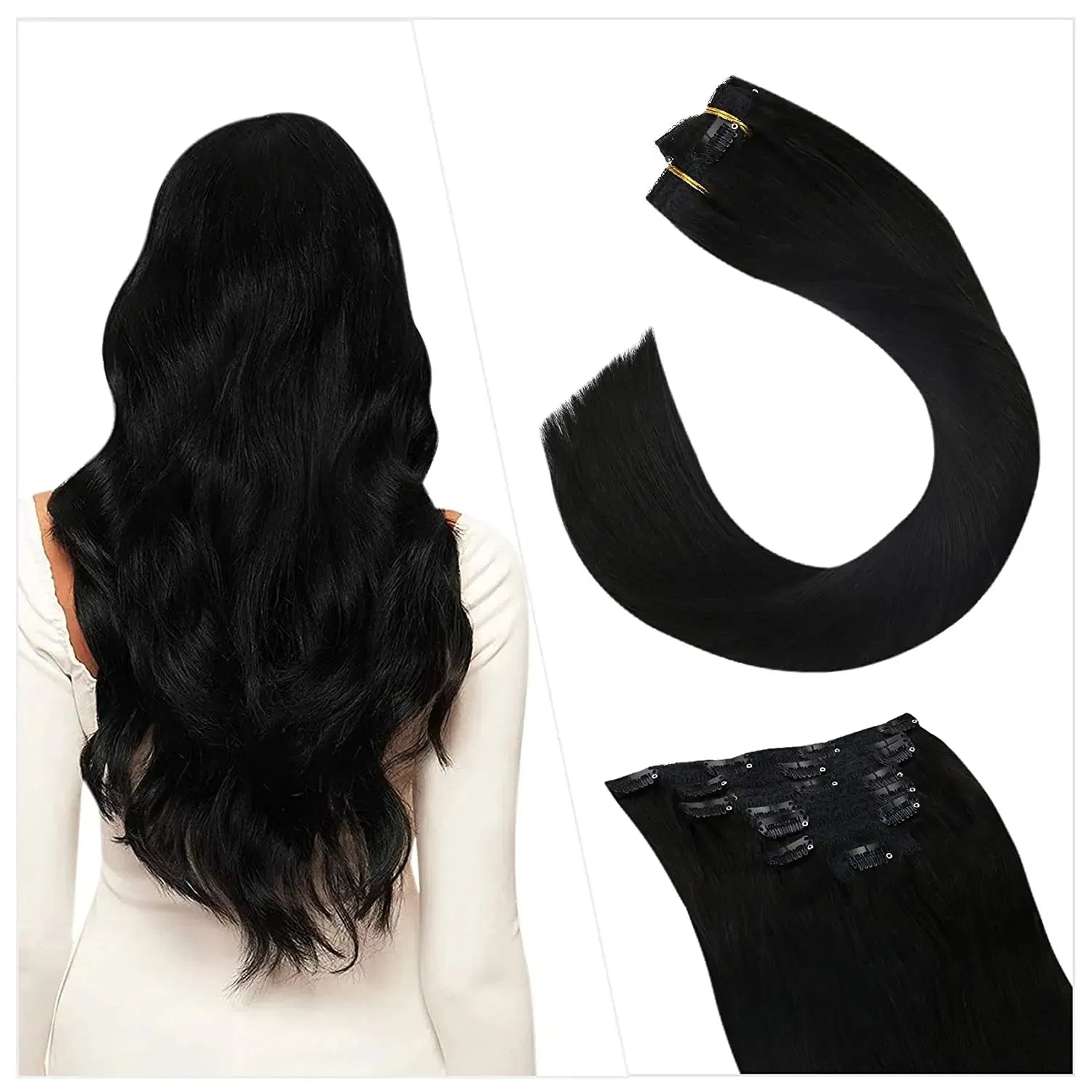Color: Fuschia, Length: 24 Inches, Weight Per Package: 120g/Set - [16 Colors] Ugeat Clip in Hair Extensions Human Hair 14-22" Double Weft Remy Hair Full Head Clip in Extensions for Woman 7Pcs Taven