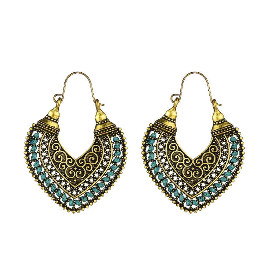 New Trending Products 2023 Cross Border Earrings  Clan Style Earrings Jewelry Heart Retro Bohemian Hollow Carved Earrings TAVEN System LLC
