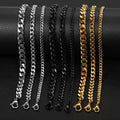 3-11mm Men's Bracelets Stainless Steel Curb Cuban Link Chain Black Gold Color Silver Color Bracelet For Women Jewelry KBM03 TAVEN System LLC