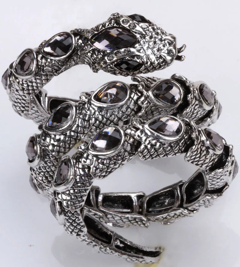 YACQ Stretch Snake Bracelet Armlet Upper Arm Cuff  Women Punk Rock Crystal Bangle Jewelry Gold Silver Color Dropshipping A32 TAVEN System LLC