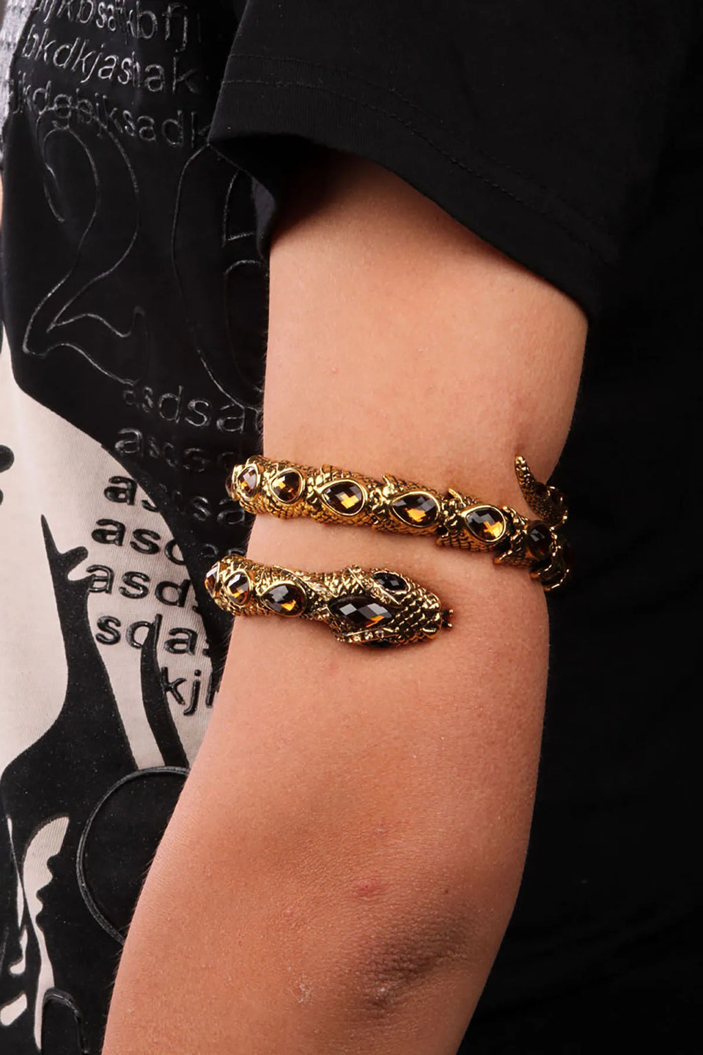 YACQ Stretch Snake Bracelet Armlet Upper Arm Cuff  Women Punk Rock Crystal Bangle Jewelry Gold Silver Color Dropshipping A32 TAVEN System LLC