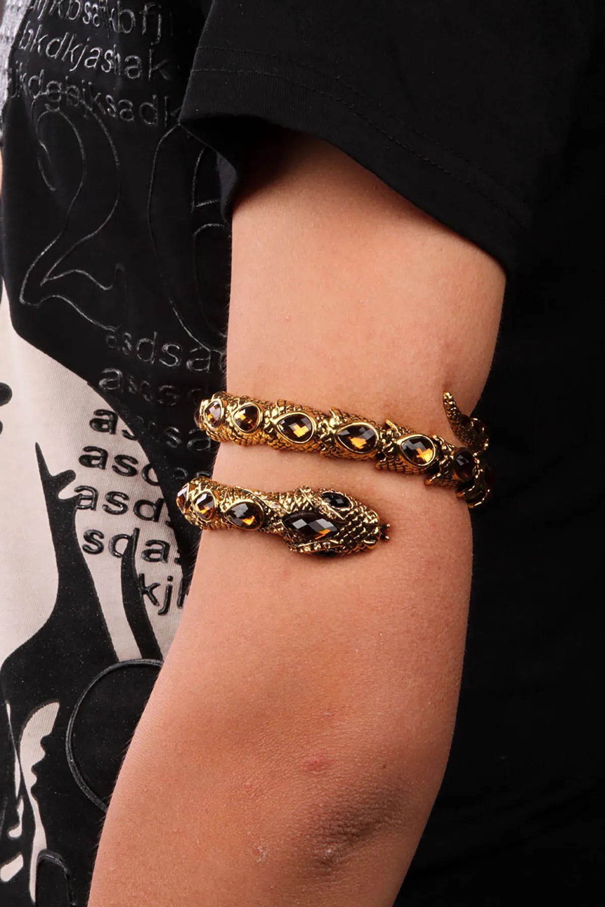 YACQ Stretch Snake Bracelet Armlet Upper Arm Cuff  Women Punk Rock Crystal Bangle Jewelry Gold Silver Color Dropshipping A32 TAVEN System LLC