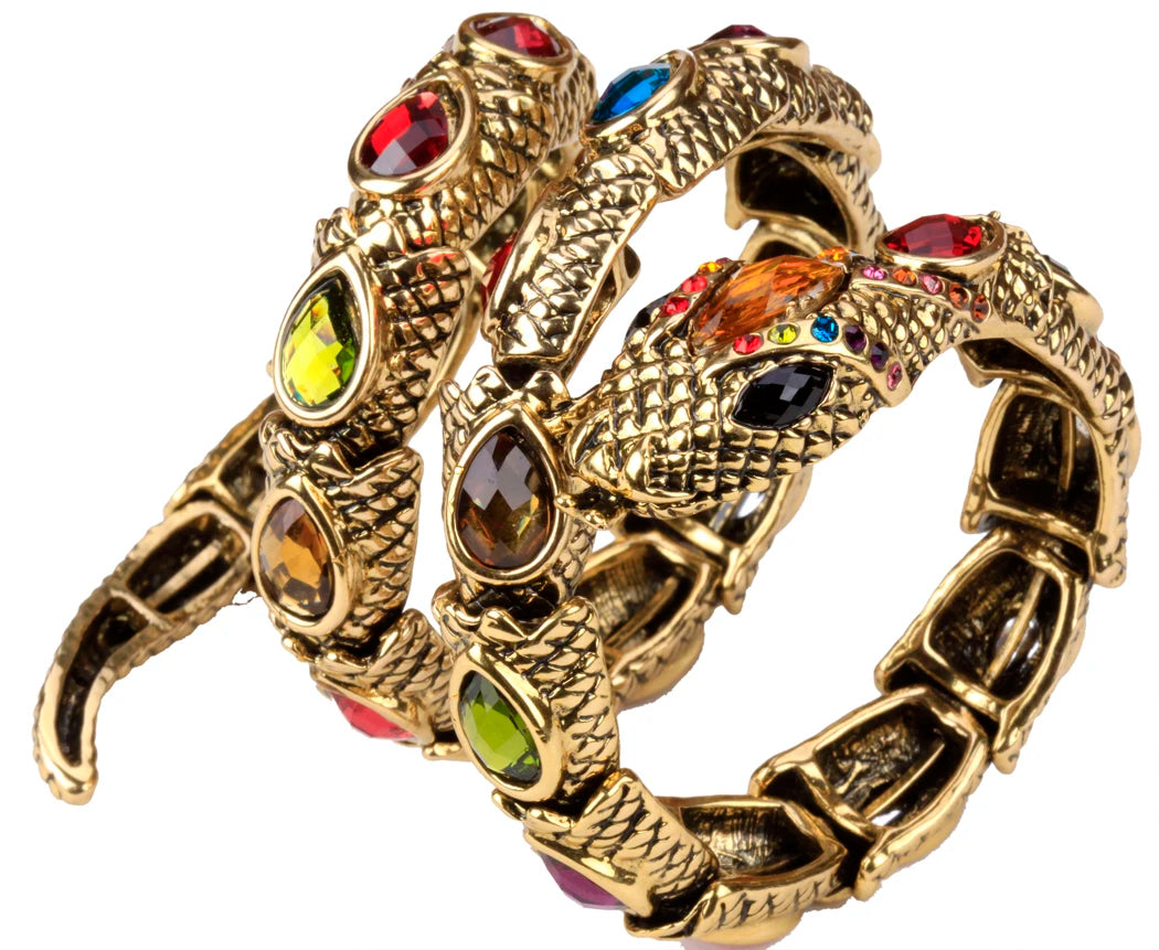 YACQ Stretch Snake Bracelet Armlet Upper Arm Cuff  Women Punk Rock Crystal Bangle Jewelry Gold Silver Color Dropshipping A32 TAVEN System LLC