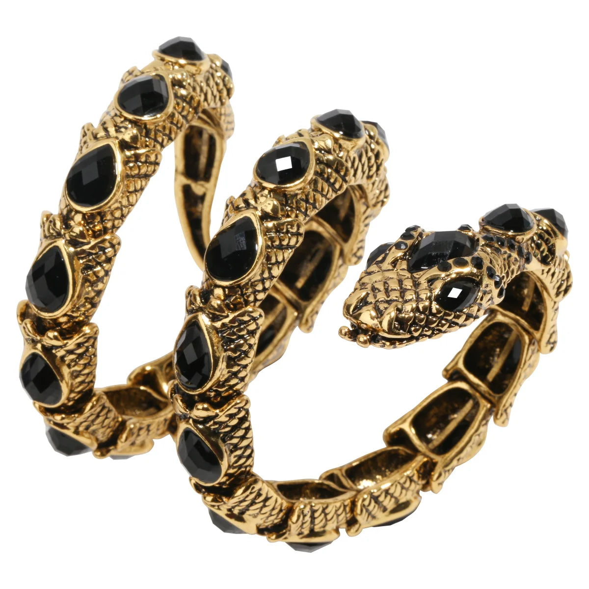 YACQ Stretch Snake Bracelet Armlet Upper Arm Cuff  Women Punk Rock Crystal Bangle Jewelry Gold Silver Color Dropshipping A32 TAVEN System LLC