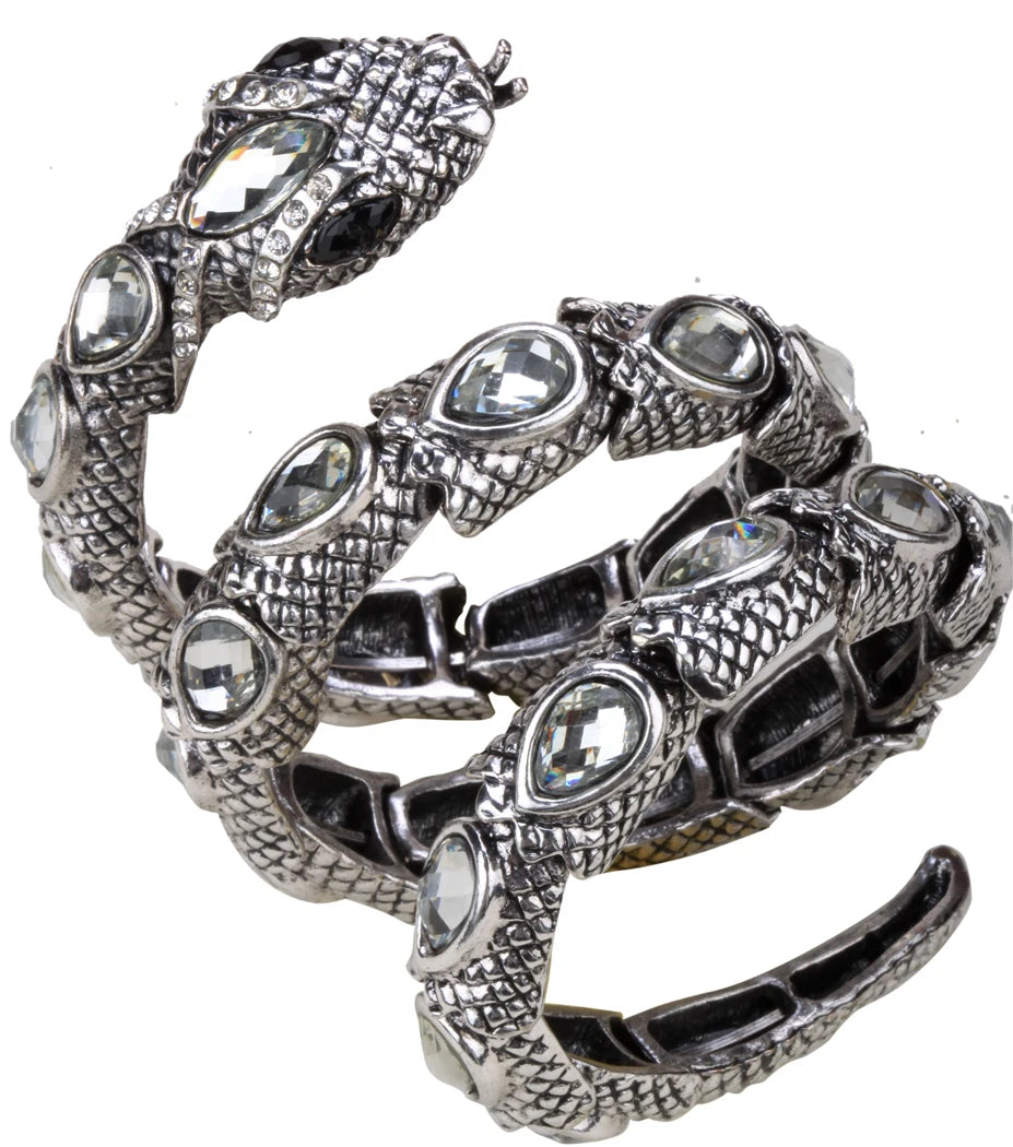 YACQ Stretch Snake Bracelet Armlet Upper Arm Cuff  Women Punk Rock Crystal Bangle Jewelry Gold Silver Color Dropshipping A32 TAVEN System LLC