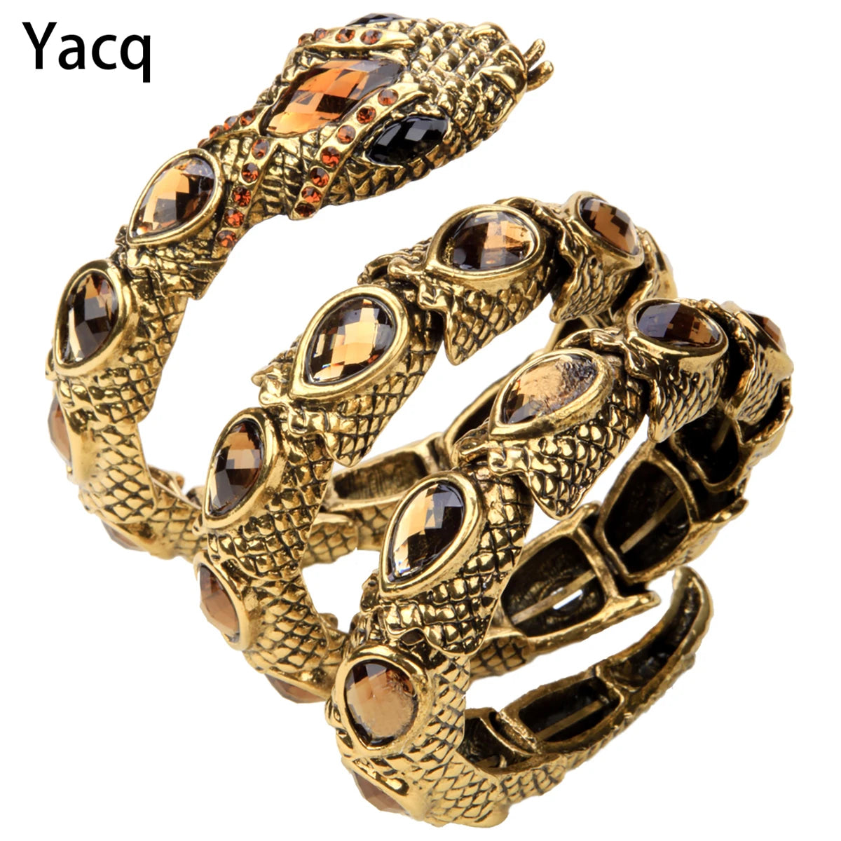 YACQ Stretch Snake Bracelet Armlet Upper Arm Cuff  Women Punk Rock Crystal Bangle Jewelry Gold Silver Color Dropshipping A32 TAVEN System LLC