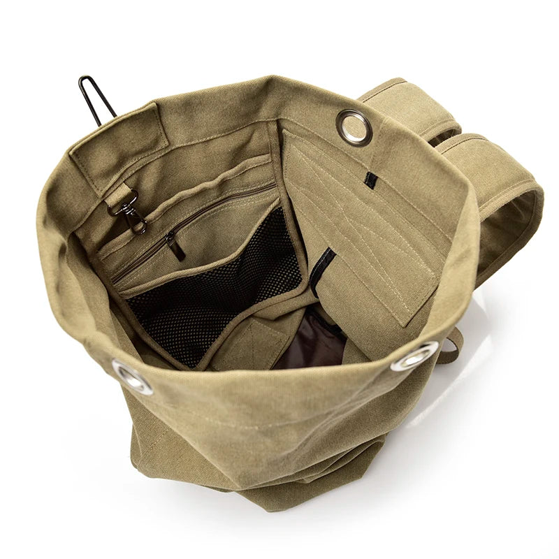 Men Canvas Travel Backpack Large Capacity Mountaineering Shoulder Bag TAVEN System LLC