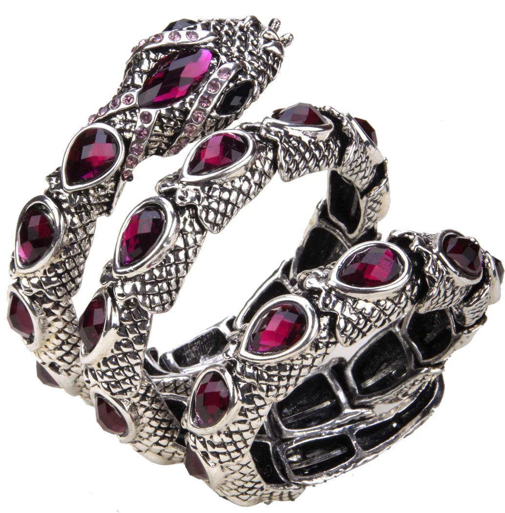 YACQ Stretch Snake Bracelet Armlet Upper Arm Cuff  Women Punk Rock Crystal Bangle Jewelry Gold Silver Color Dropshipping A32 TAVEN System LLC