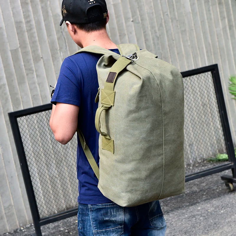 Men Canvas Travel Backpack Large Capacity Mountaineering Shoulder Bag TAVEN System LLC