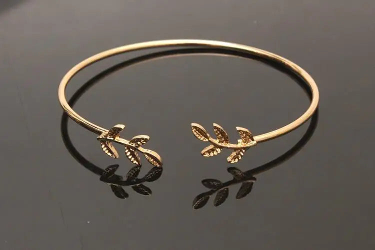 Foreign Fashion Burst Fashion Personality Leaf Bracelet Open Leaf Bracelets For Women Cuff Bracelets Armbanden Voor Vrouwen TAVEN System LLC