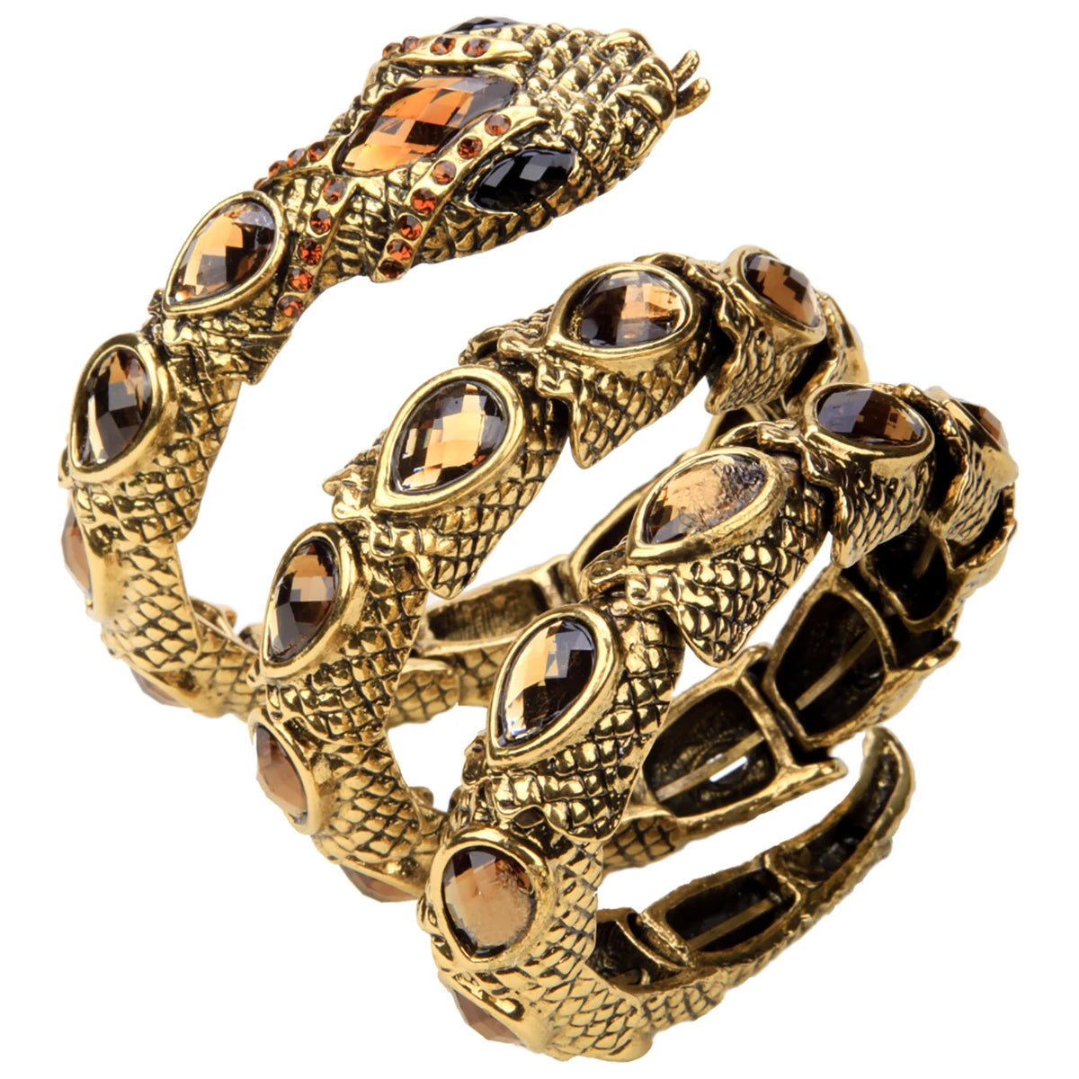 YACQ Stretch Snake Bracelet Armlet Upper Arm Cuff  Women Punk Rock Crystal Bangle Jewelry Gold Silver Color Dropshipping A32 TAVEN System LLC