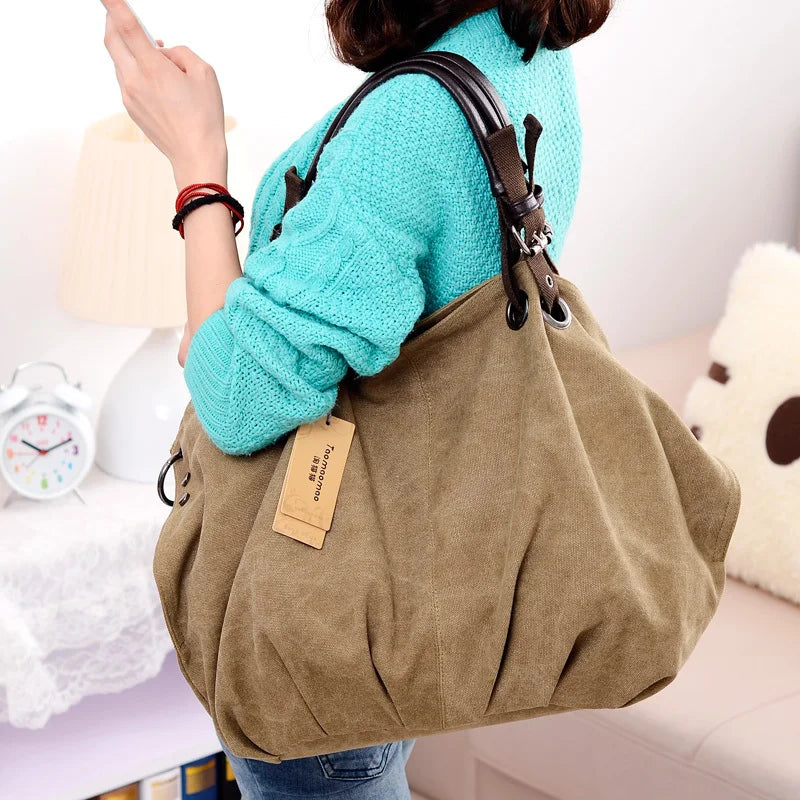 Women Canvas Crossbody Tote Bag Fashion Shoulder Handbag TAVEN System LLC