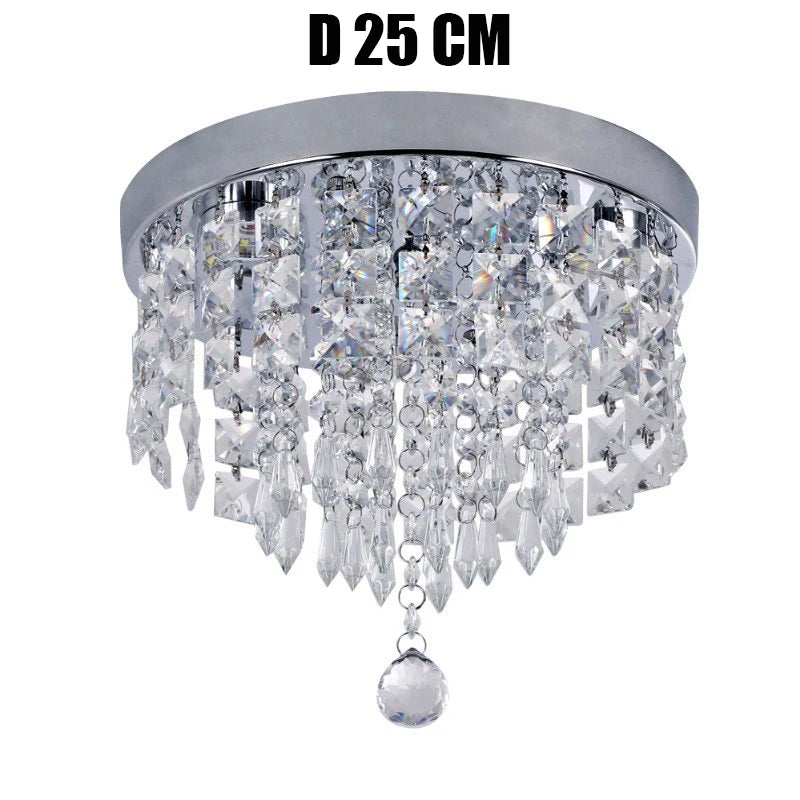 Square Crystal Led Ceiling Lamp Modern Chandelier Indoor Lighting Aisle Corridor Surface Mounted Fixture Home Hotel Loby Decor TAVEN System LLC