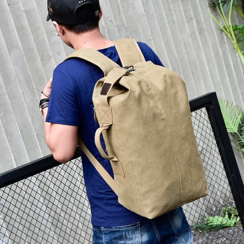Men Canvas Travel Backpack Large Capacity Mountaineering Shoulder Bag TAVEN System LLC
