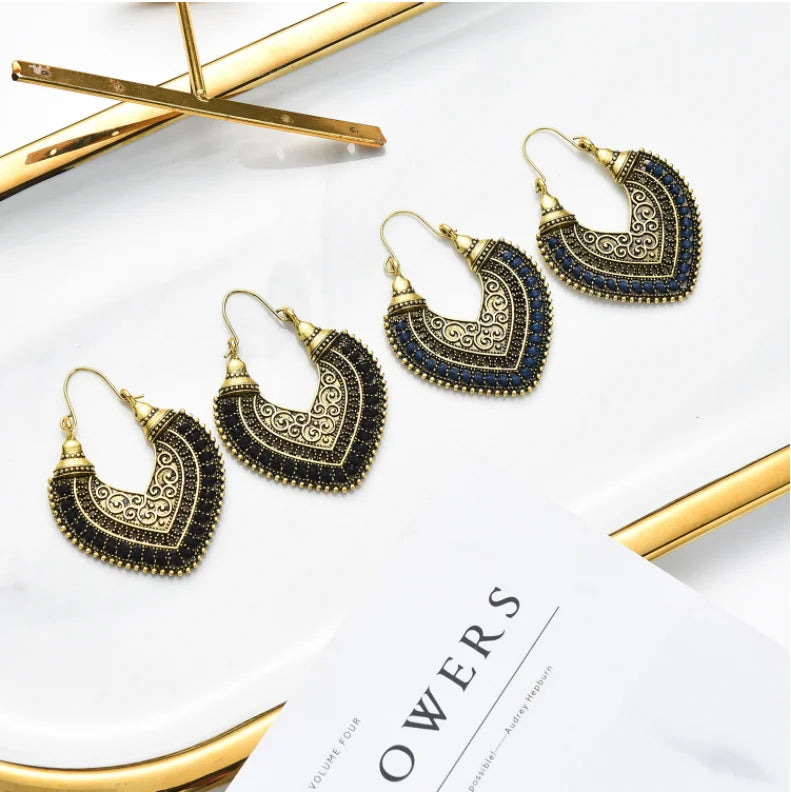 New Trending Products 2023 Cross Border Earrings  Clan Style Earrings Jewelry Heart Retro Bohemian Hollow Carved Earrings TAVEN System LLC