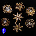 50pcs/lot Anti-Gold Color Pearl Resin Flower Charm Flower Pendants For Clothing DIY Jewelry Making Finding Charms Accessories