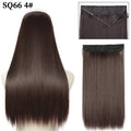 Color: T1B/30, Stretched Length: 16inches, Ships From: CHINA - Synthetic Natural Wavy No Clip Fish Line Invisible Hair Extensions Mixed Color Blonde Black Artificial False Hair Piece ForWomen Taven