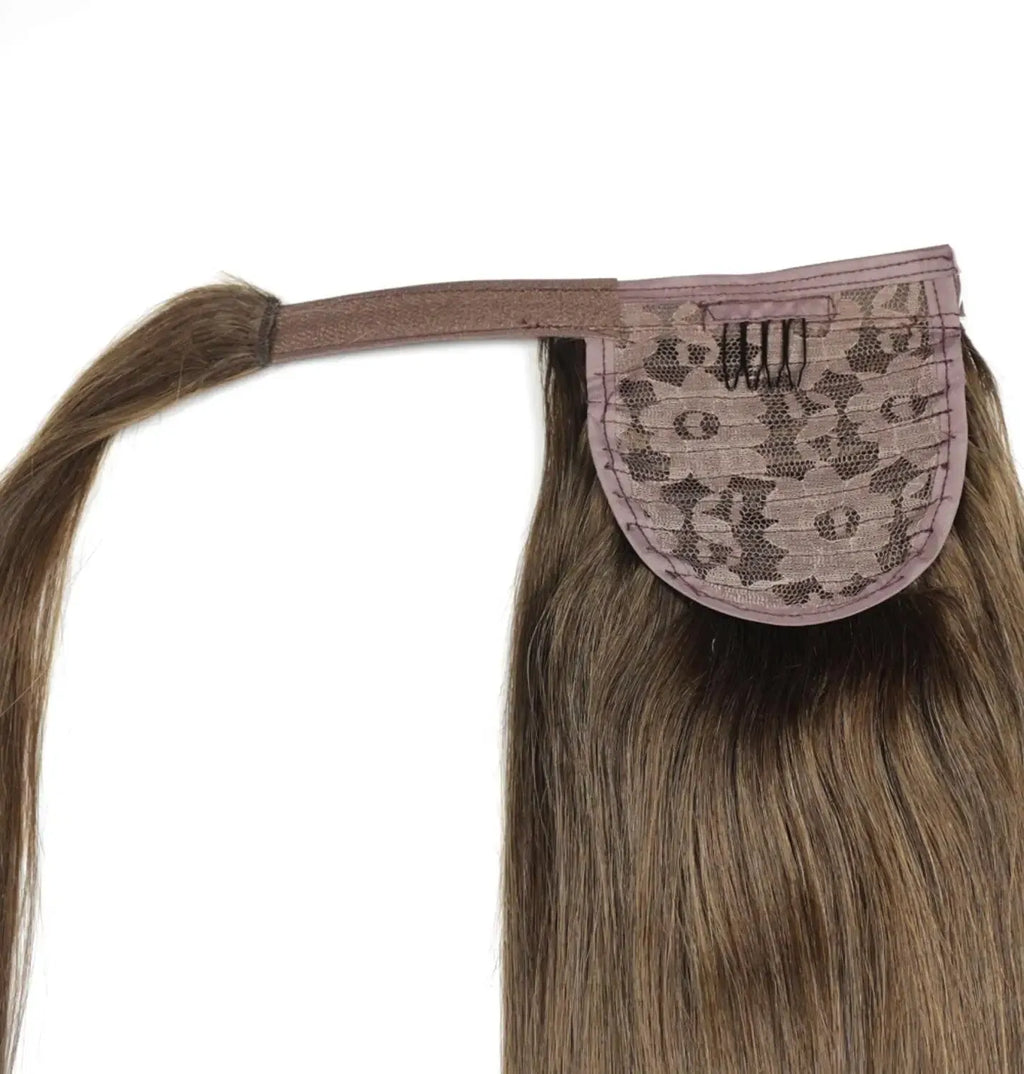Color: #10, Life Span: 6 Months With Proper Care, Stretched Length: 24inches, Longest Hair Proportion: 35%-45% - ZZHAIR 100% Human Hair Extensions 16"-28" Machine Made Remy Magic Wrap Around Ponytail 60g-120g Clip In Horsetail Stragiht Taven
