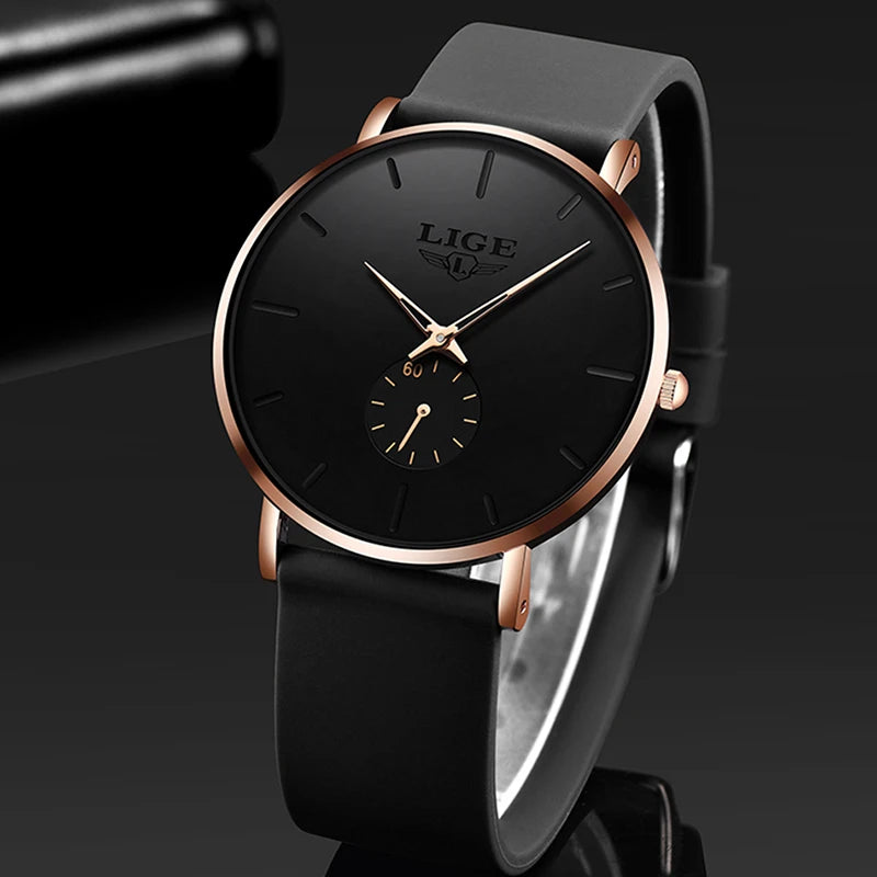 LIGE New Fashion Mens Watches Top Brand Luxury Sport Waterproof Simple Ultra-Thin Watches Men Quartz Clock Relogio Masculino+Box - TAVEN System LLC