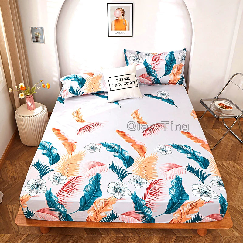1 piece of bed sheet for bedroom 100%Polyeste Elastic Band Around bedding Fitted Sheet Only (excluding pillowcases) TAVEN System LLC