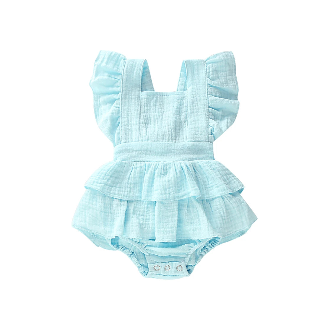 Baby Girl Ruffle Cotton Sleeveless Summer Romper Sunsuit Outfit