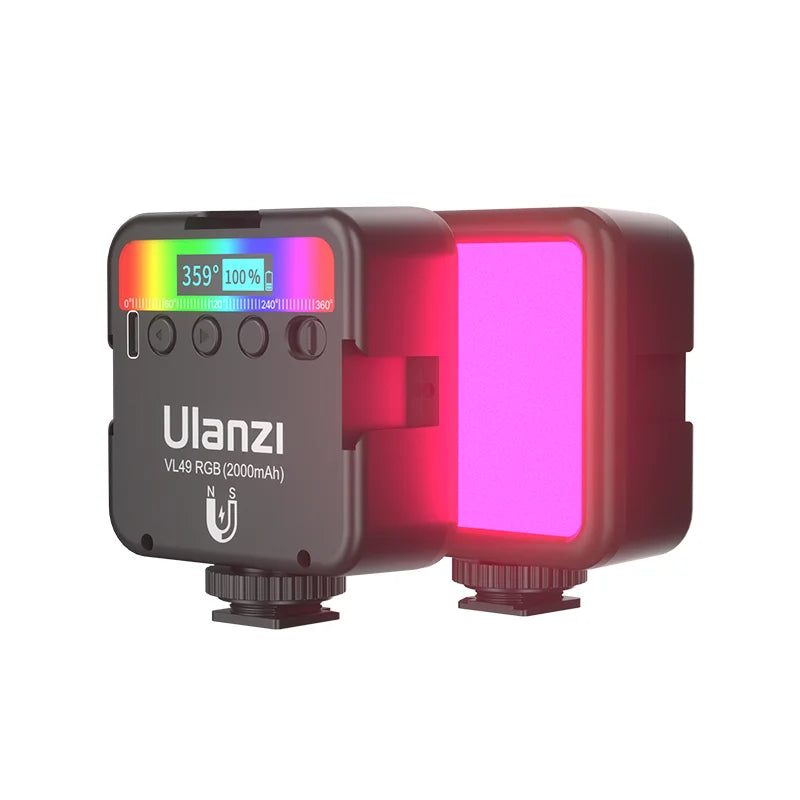 Ulanzi VL49 RGB Mini LED Video Light 2000mAh 2500K-9000K Portable Photography Lights Vlog Fill Light for DSLR SLR Camera Lamp TAVEN System LLC