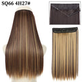 Color: T1B/33/27, Stretched Length: 32inches, Ships From: CHINA - Synthetic Natural Wavy No Clip Fish Line Invisible Hair Extensions Mixed Color Blonde Black Artificial False Hair Piece ForWomen Taven